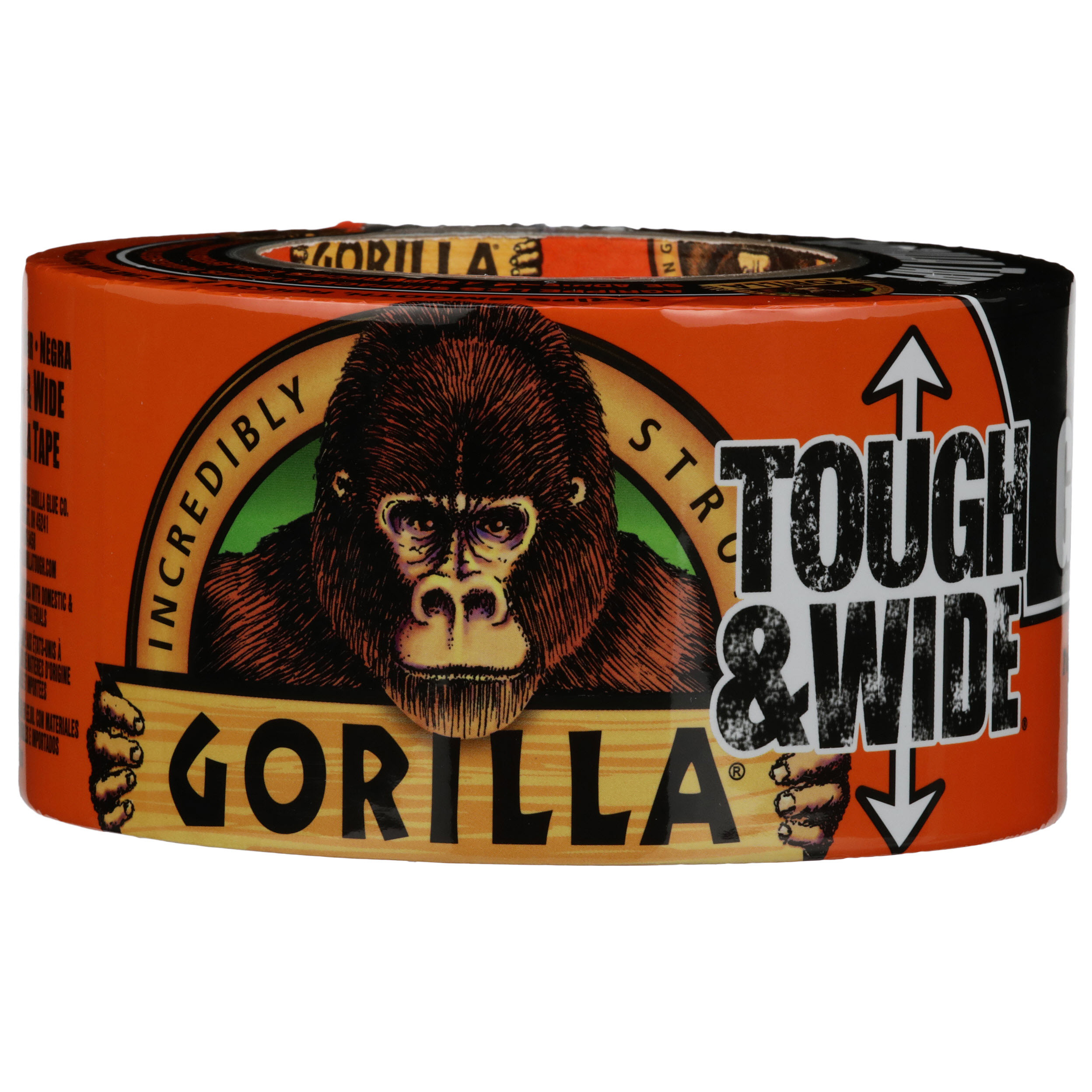 Gorilla 6003001 Duct Tape, 25 yd L, 3 in W, Cotton/Polymer Backing, Black - 1