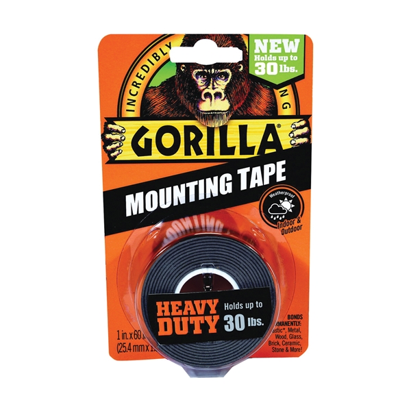 6055002 Mounting Tape, 60 in L, 1 in W, Black