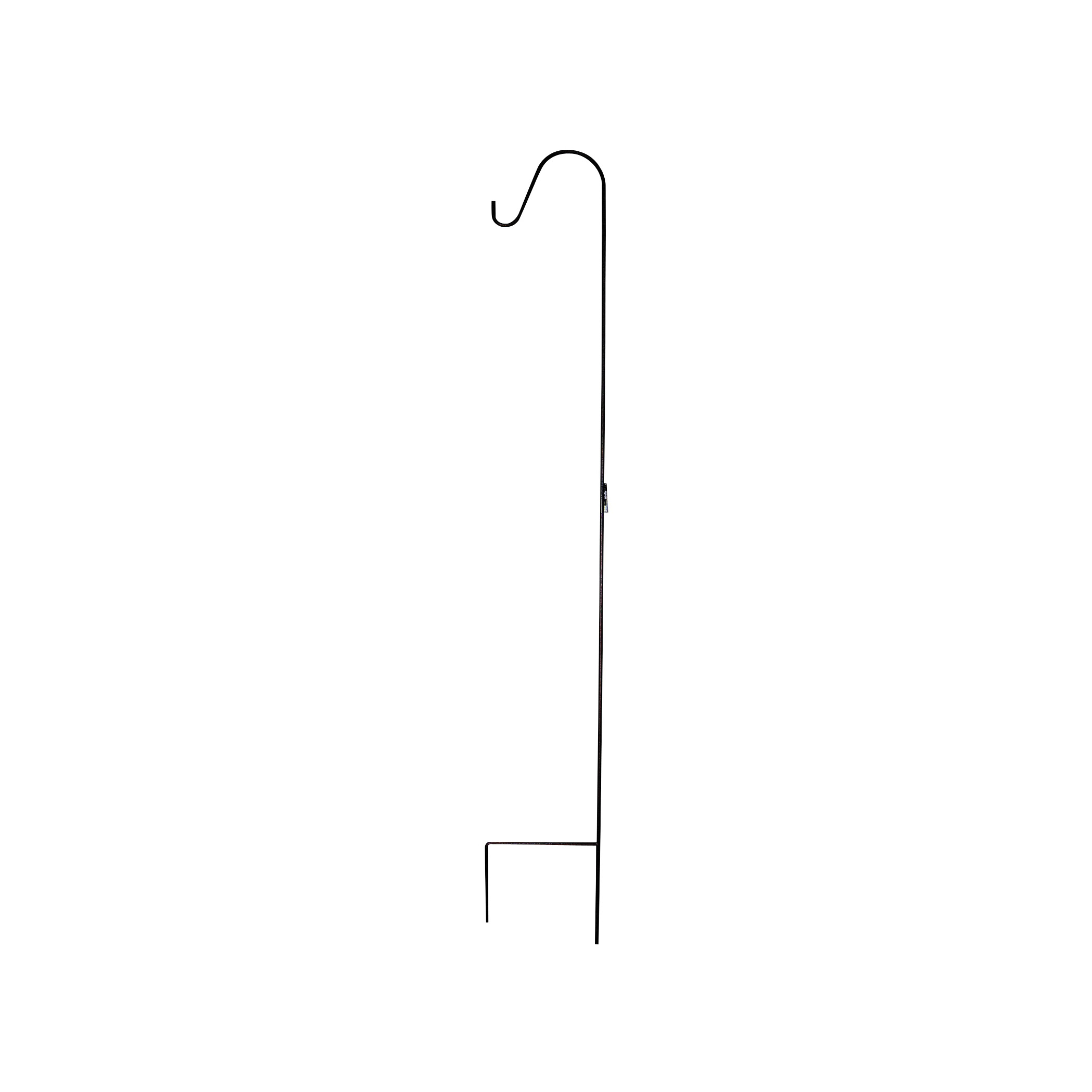 GB-3090 Single Shepherd Hook, 12 in L, 84 in H, Steel, Black, Black, Floor