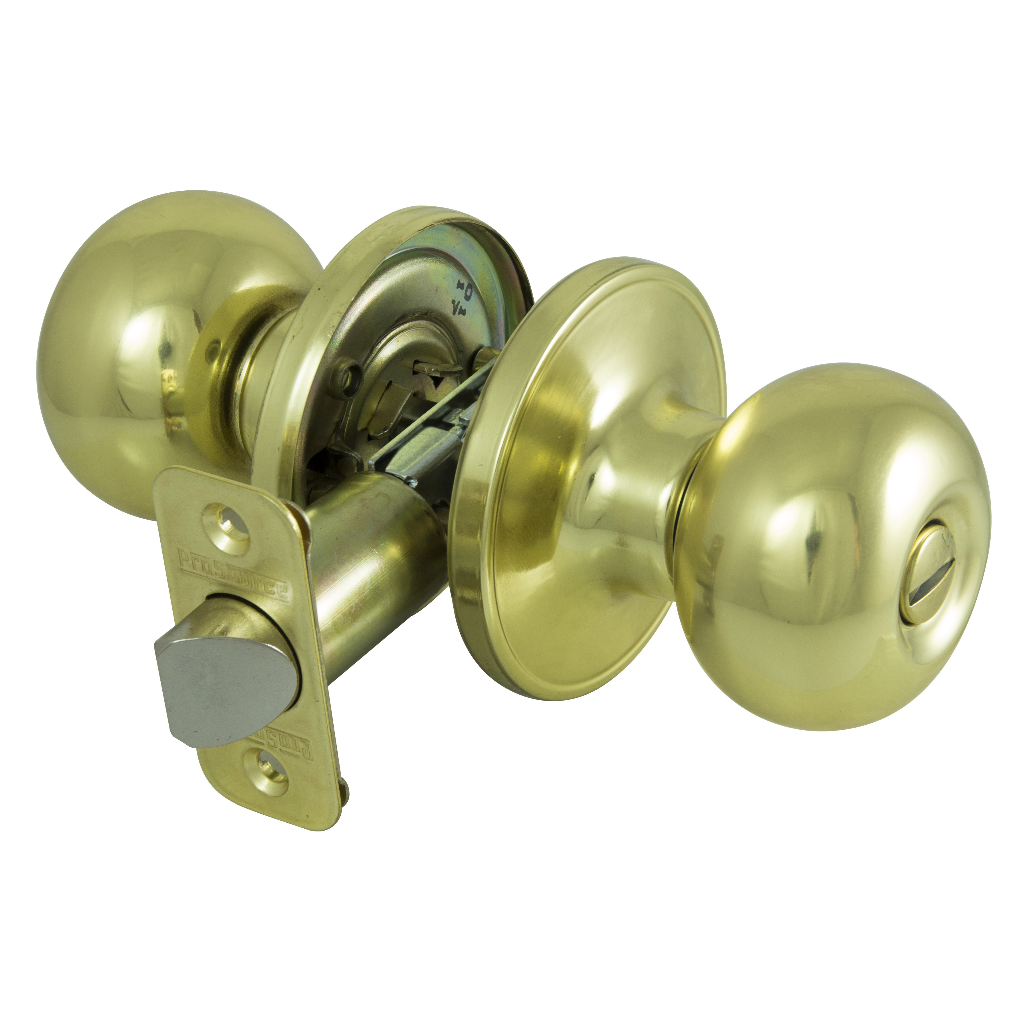 T9710BRA4V Privacy Lockset, Ball Design, Brass