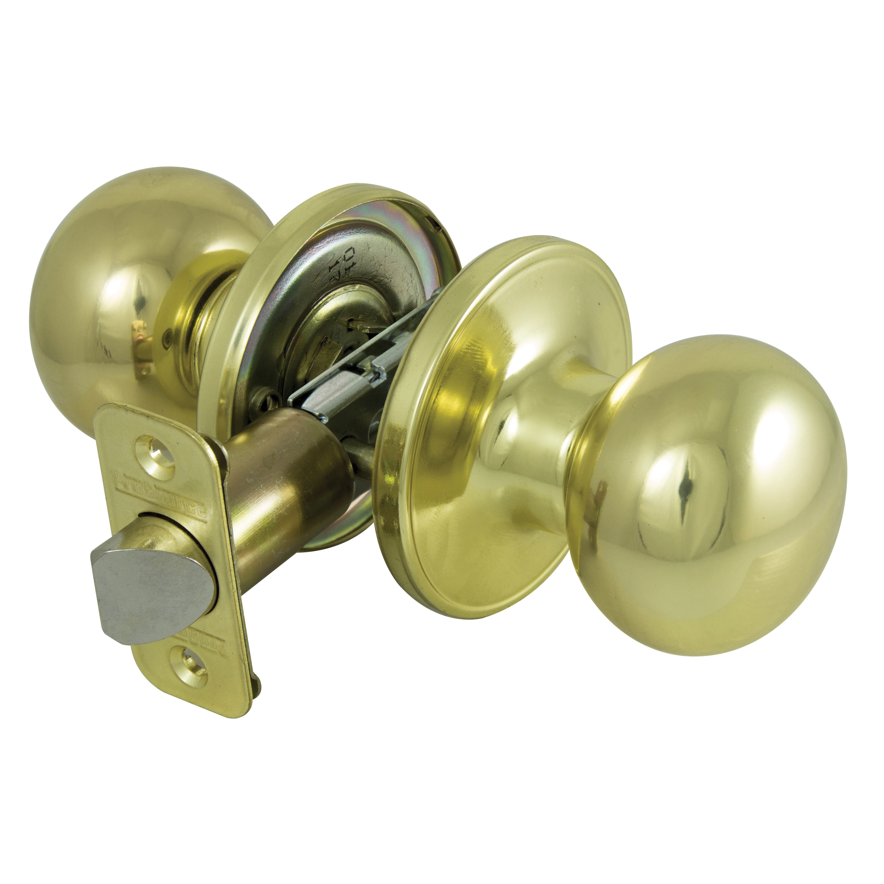 T9730BRA4V Passage Knob, Metal, Polished Brass, 2-3/8 to 2-3/4 in Backset, 1-3/8 to 1-3/4 in Thick Door