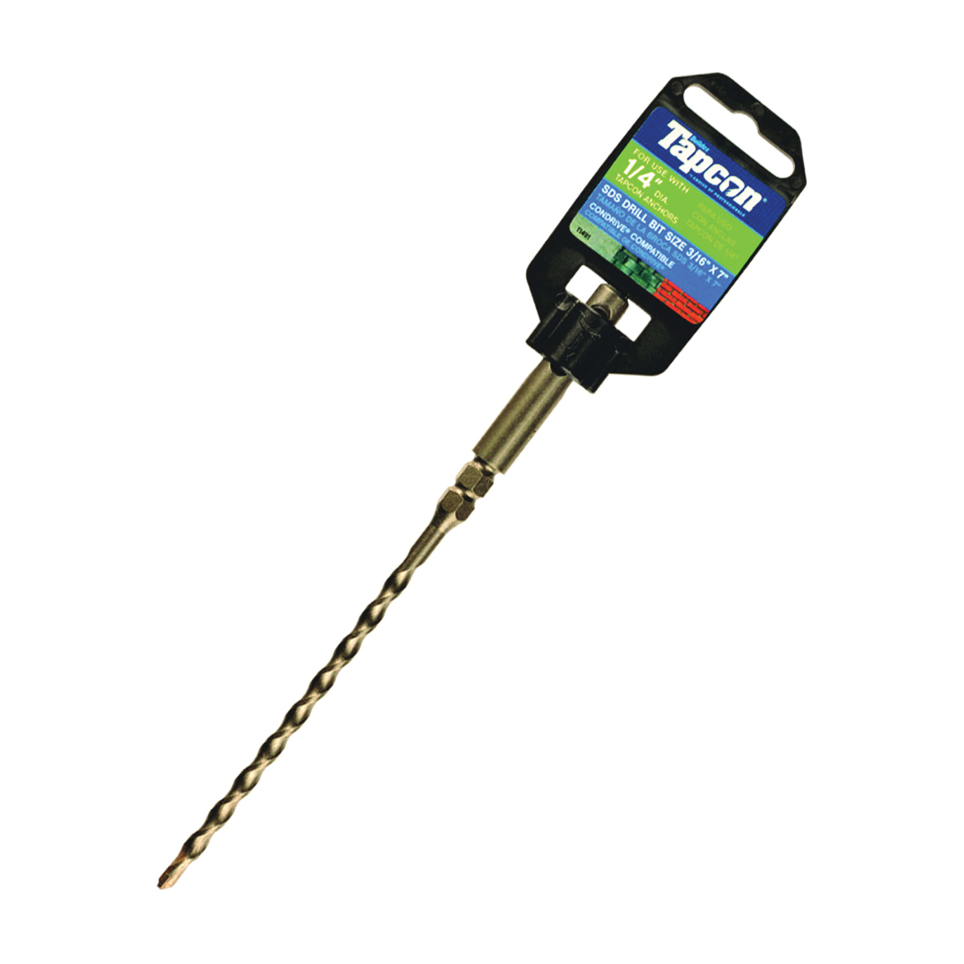 11491 Hammer Drill Bit, 3/16 in Dia, 7 in OAL, Percussion, SDS Shank