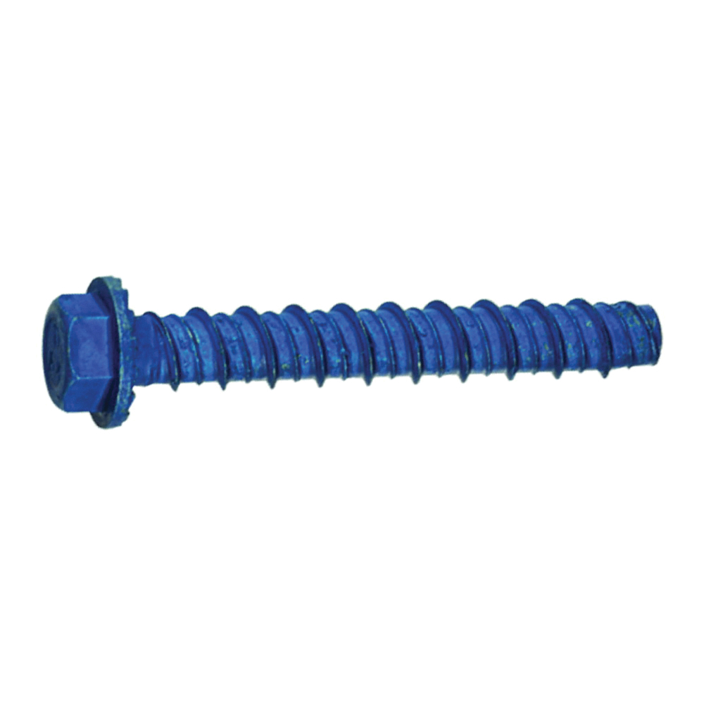 11413 Screw Anchor, Hex Drive, Steel, Metallic, 10 PK