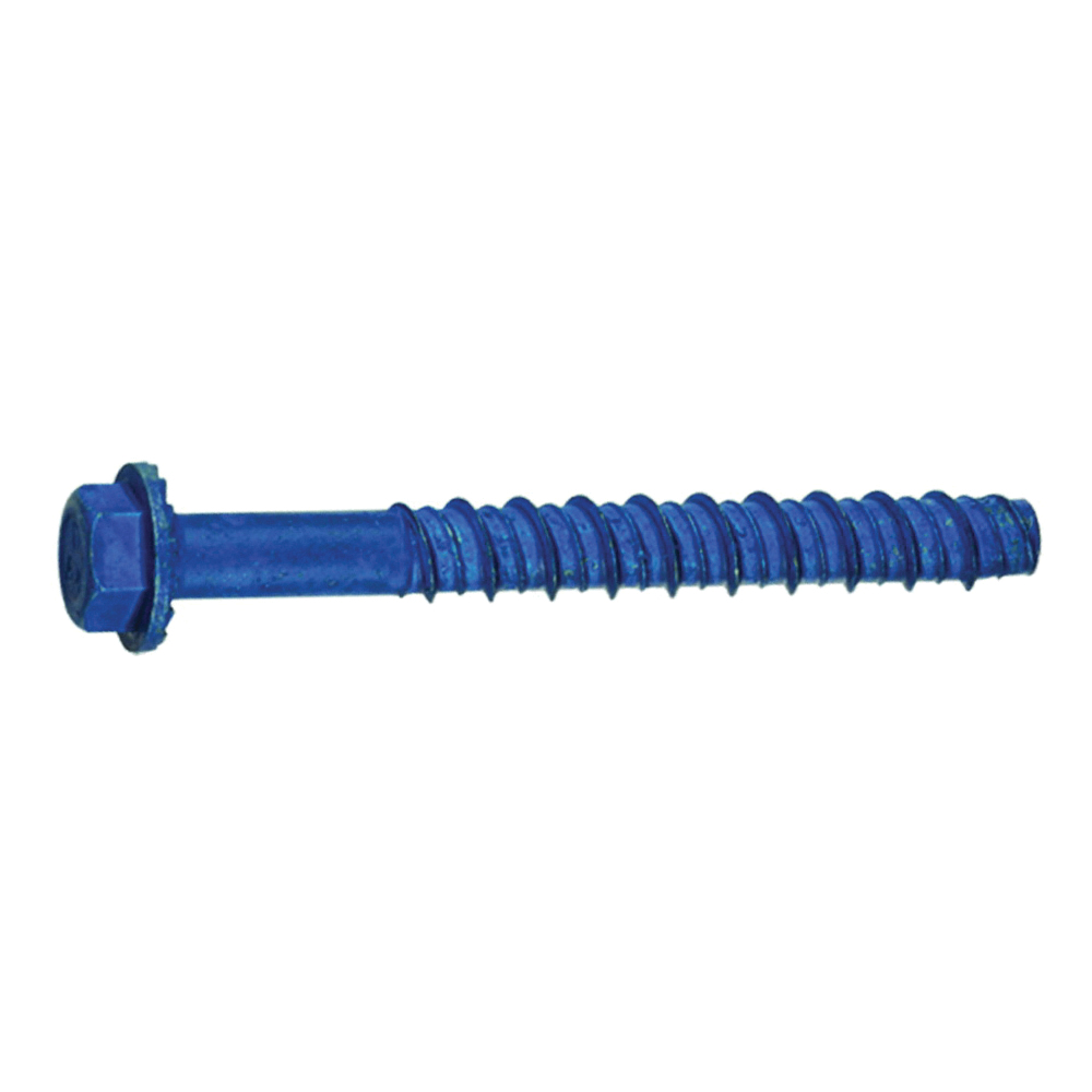 11414 Screw Anchor, Hex Drive, Steel, Metallic, 10 PK
