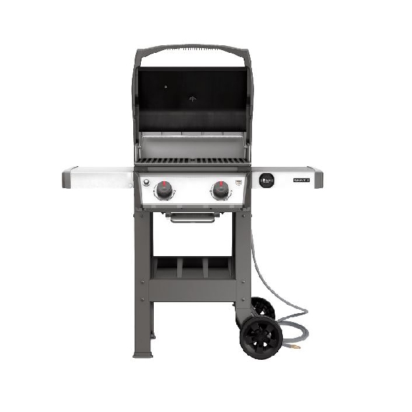 Weber Spirit II E-210 48010001 Gas Grill, 26,500 Btu/hr BTU, Natural Gas, 2 -Burner, Stainless Steel Body, Black