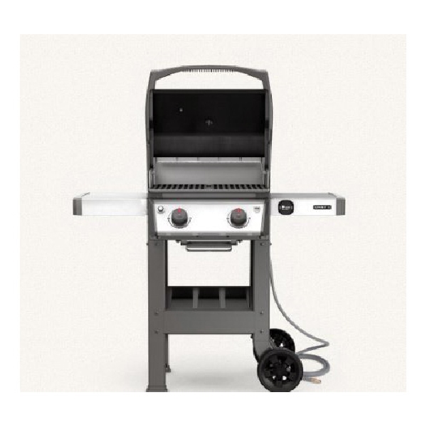 Weber Spirit II E-210 48010001 Gas Grill, 26,500 Btu/hr BTU, Natural Gas, 2 -Burner, Stainless Steel Body, Black