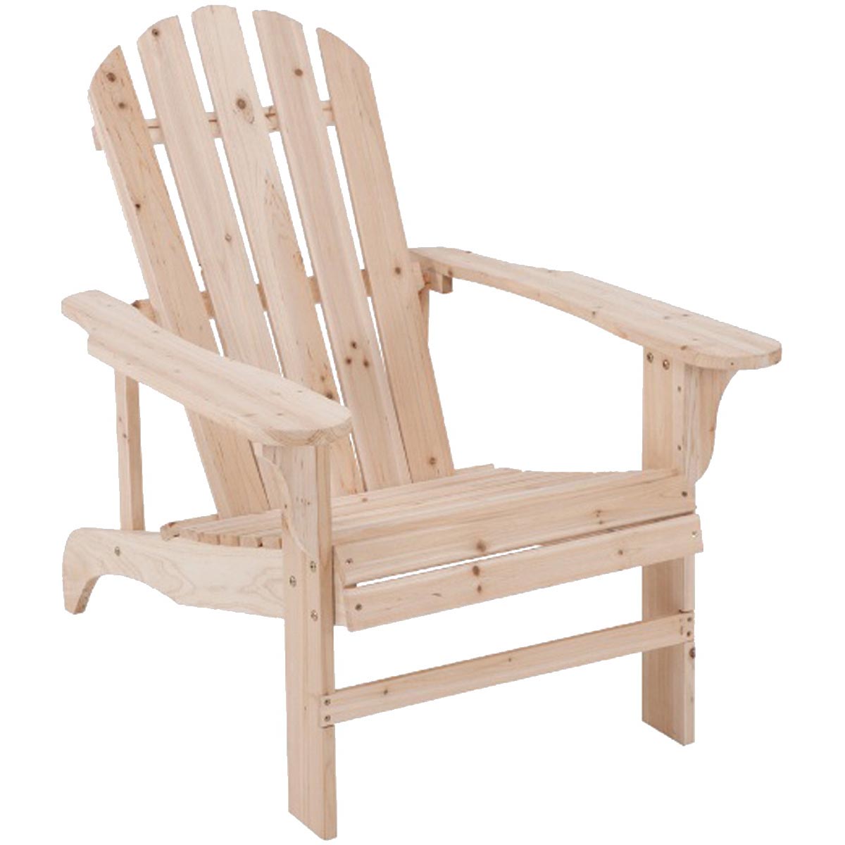 JN-16N Adirondack Chair, 5-1/4 in W, 20-1/2 in D, 36-3/4 in H, Cypress Seat, Cypress Frame, Natural