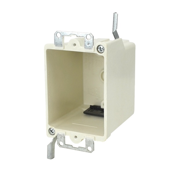 9363-EWK Electrical Box, 1 -Gang, Fiberglass Reinforced Polyester BMC, Beige/Tan, Bracket Mounting