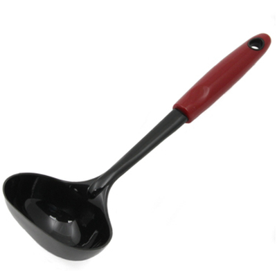 12160 Soup Ladle, 8 oz Volume, 12 in OAL, Nylon, Black/Red