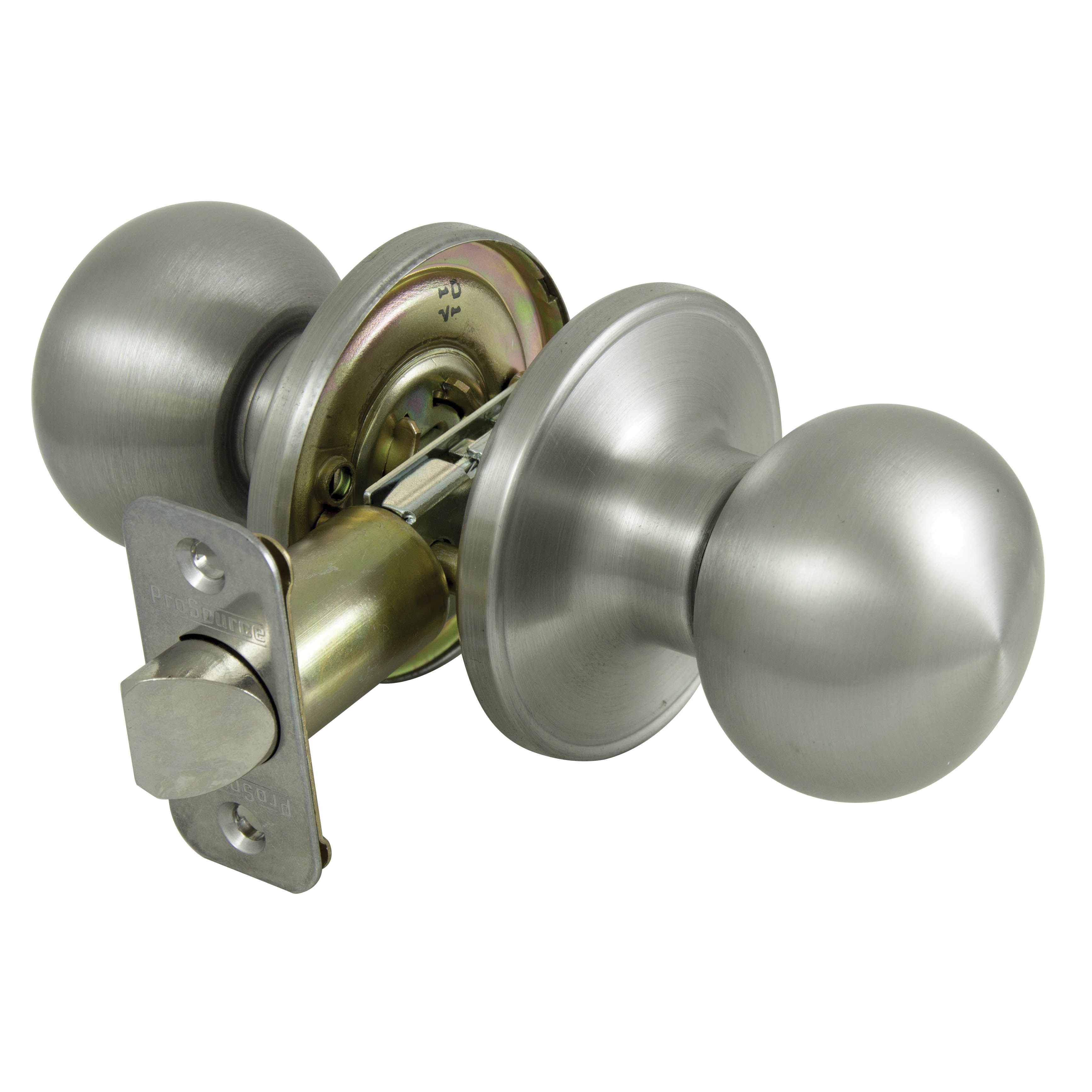 T9630BRA4V Passage Knob, Metal, Stainless Steel, 2-3/8 to 2-3/4 in Backset, 1-3/8 to 1-3/4 in Thick Door