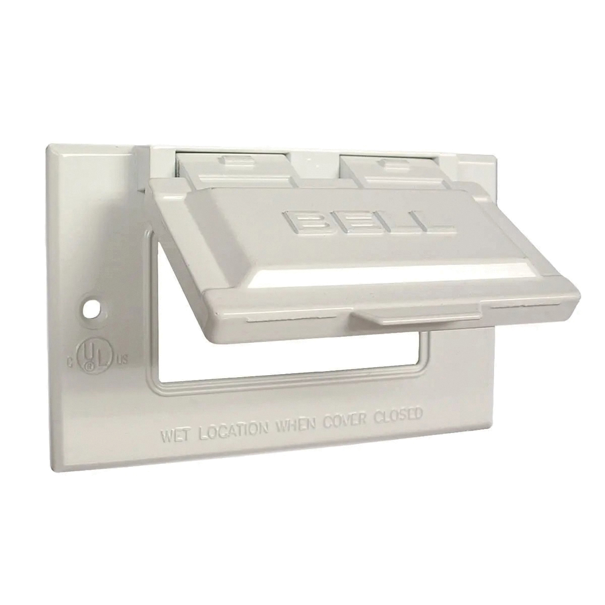 5101-1 Cover, 2-13/16 in L, 4-9/16 in W, 1-Gang, Aluminum, White, Powder-Coated