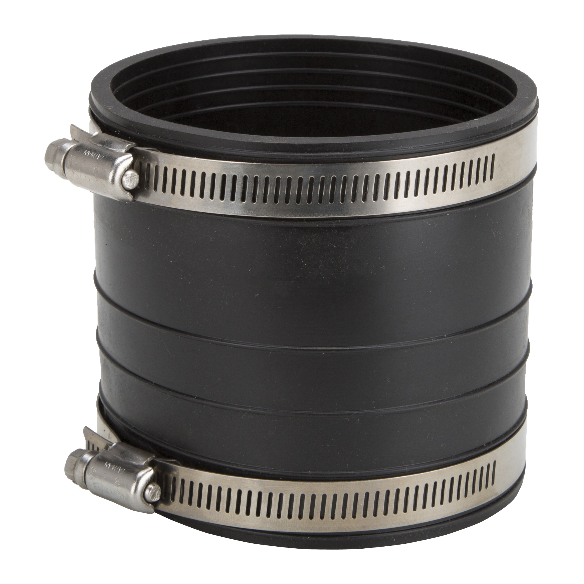 KJ-011 Coupling, 3 in, Socket to Socket Coupling, Rubber/Stainless Steel, Black