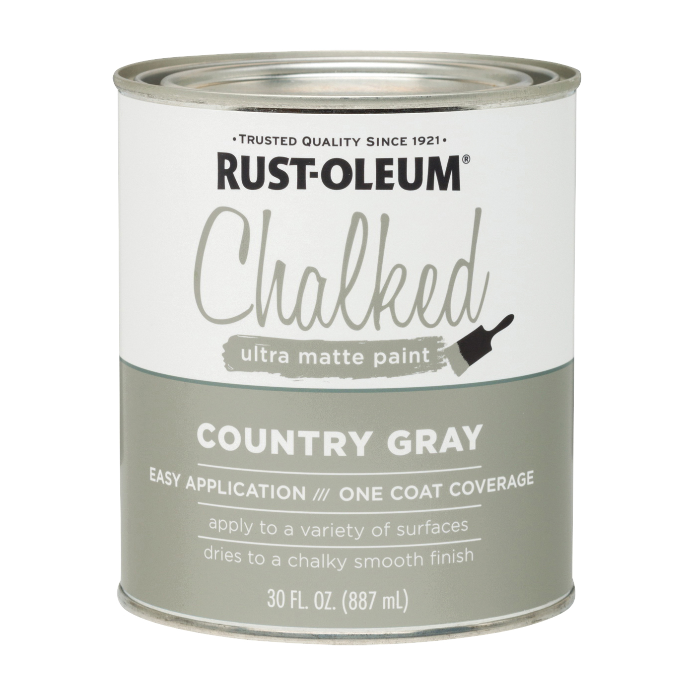 RUST-OLEUM 285141 Chalk Paint, Ultra Matte, Country Gray, 30 oz - 1