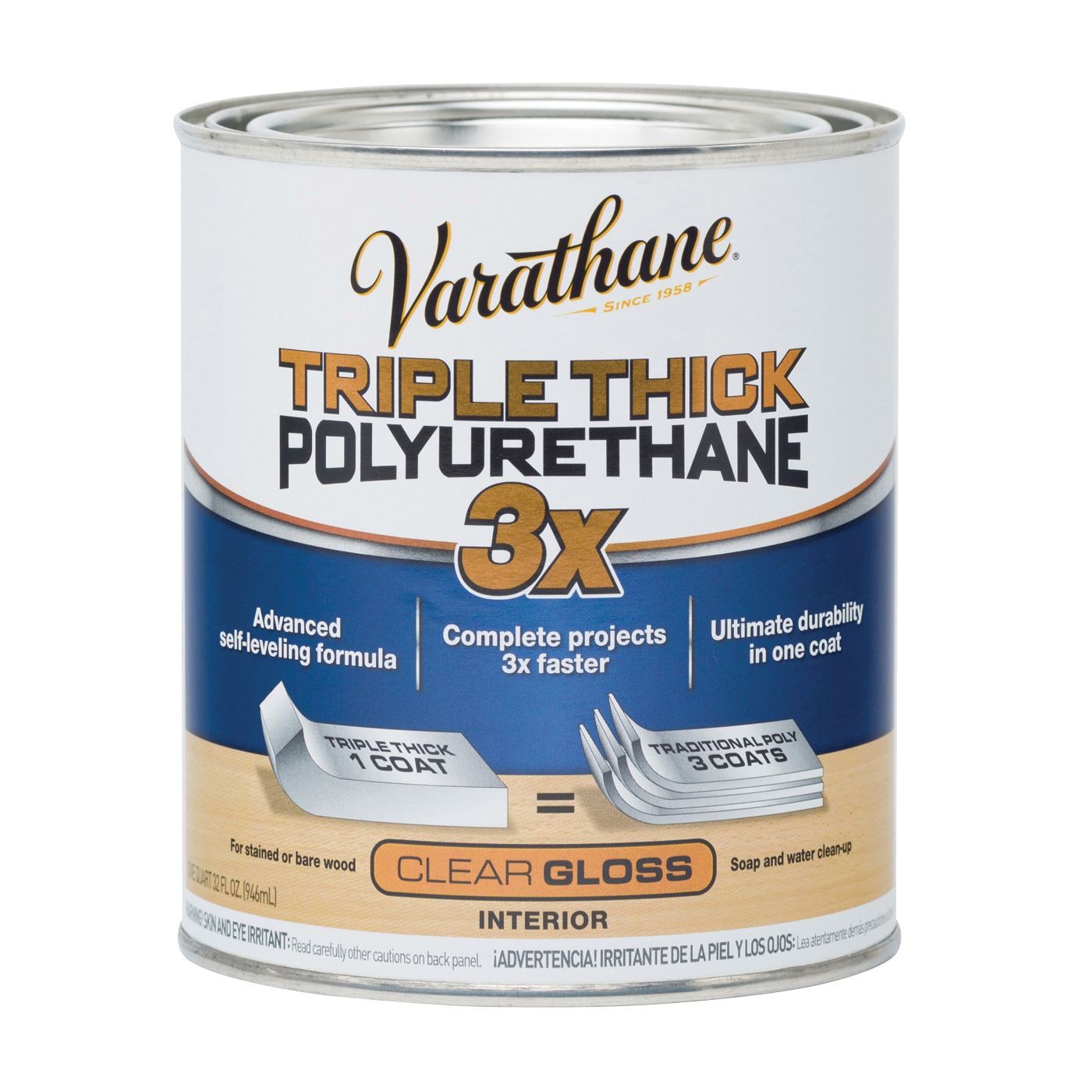 284470 Polyurethane, Oil Base, Clear, Gloss, Liquid, 1 qt, Can
