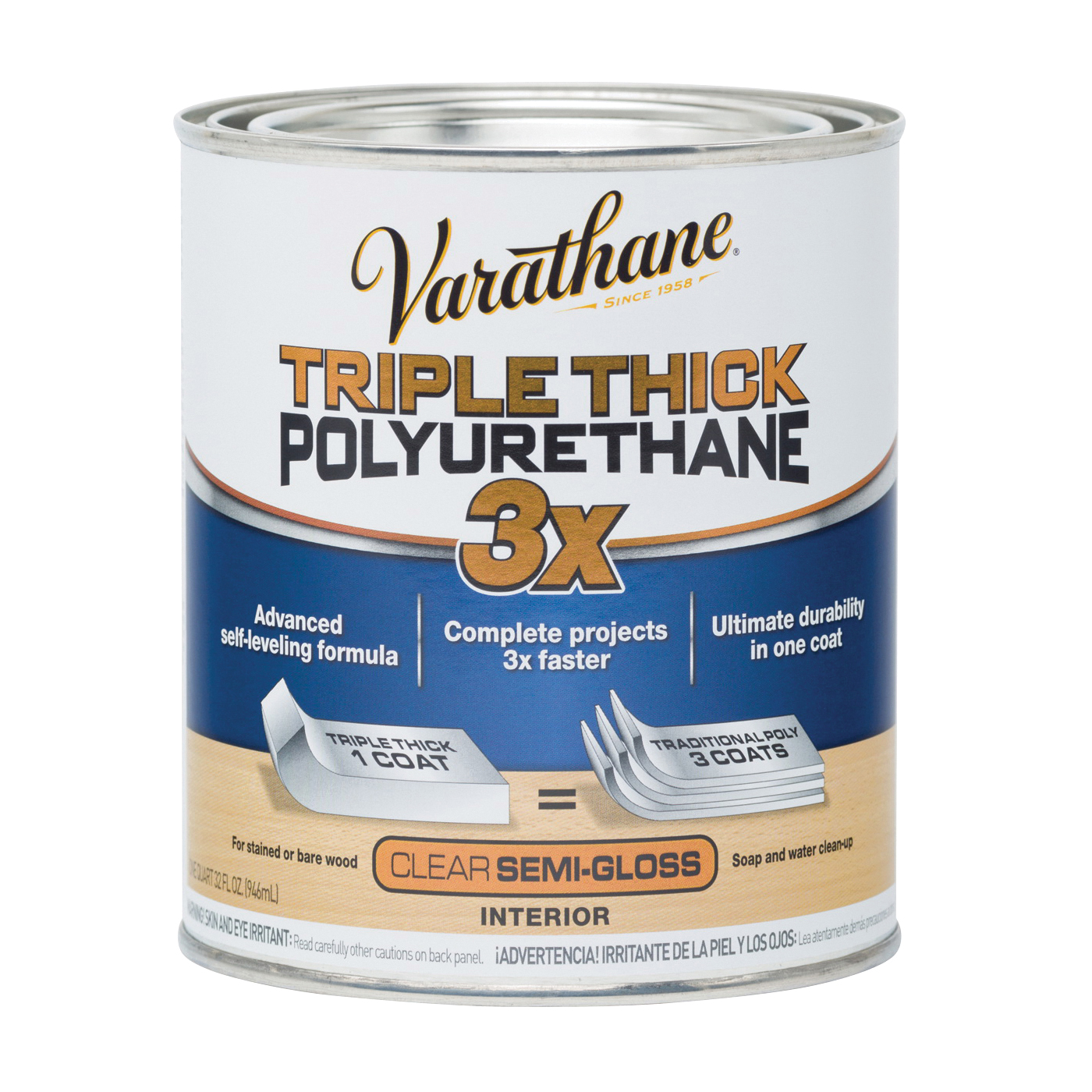 284472 Polyurethane, Oil Base, Clear, Semi-Gloss, Liquid, 1 qt, Can