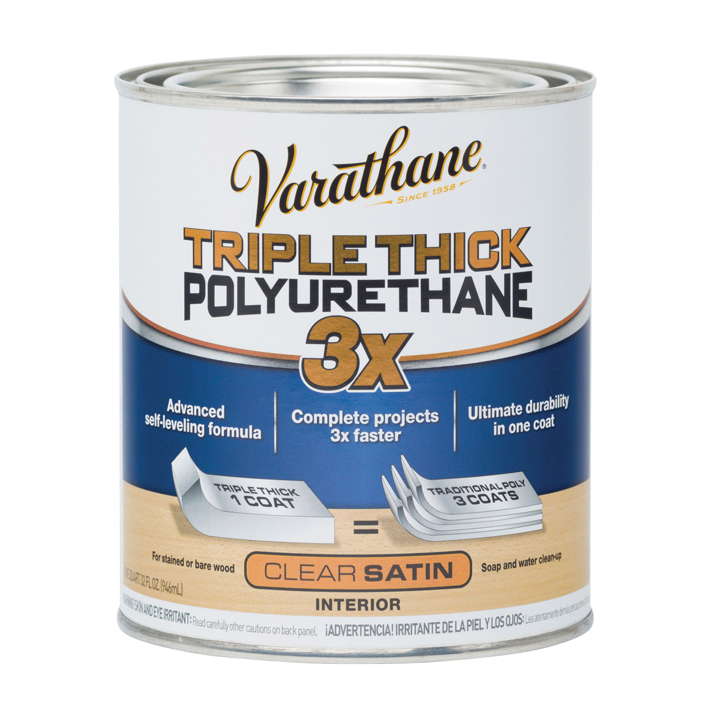 284473 Polyurethane, Oil Base, Clear, Satin, Liquid, 1 qt, Can