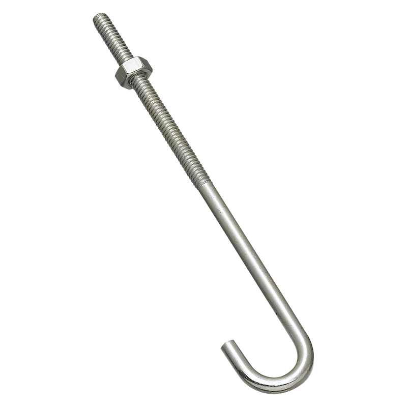 2195BC Series N232-900 J-Bolt, 1/4 in Thread, 3 in L Thread, 6 in L, 100 lb Working Load, Steel, Zinc
