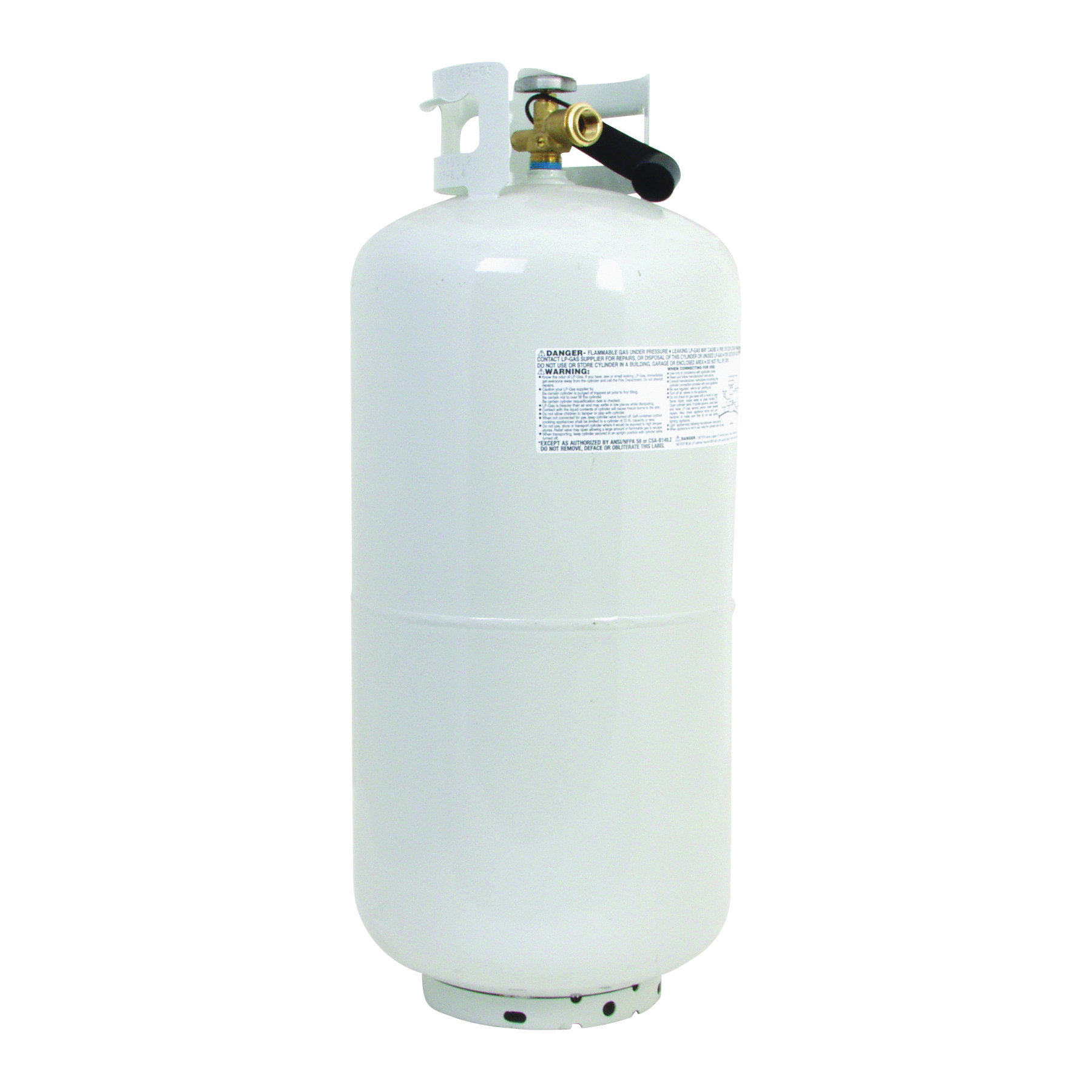 Worthington 302018 Propane Gas Cylinder, 40 lb Tank, Steel, White