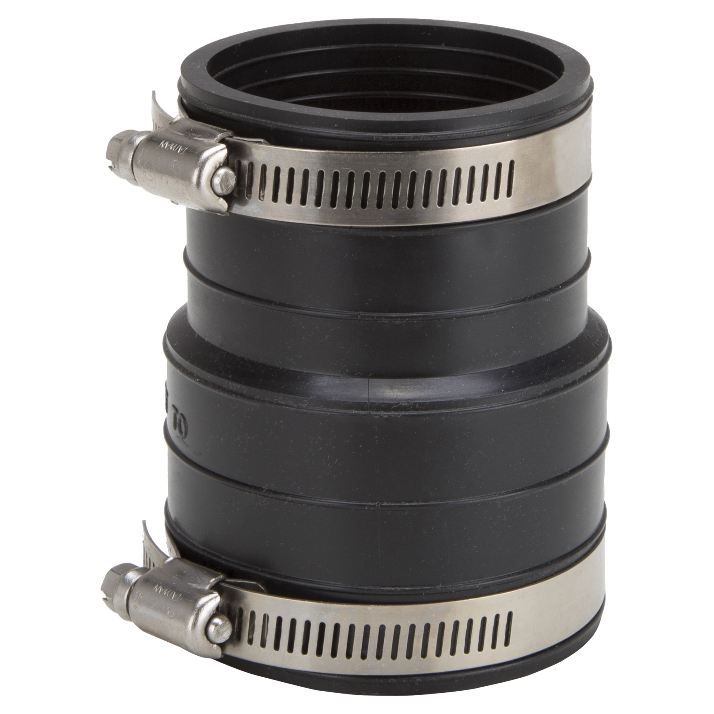 KJ-014 Coupling, 2 in, Socket to Pipe, Rubber/Stainless Steel, Black