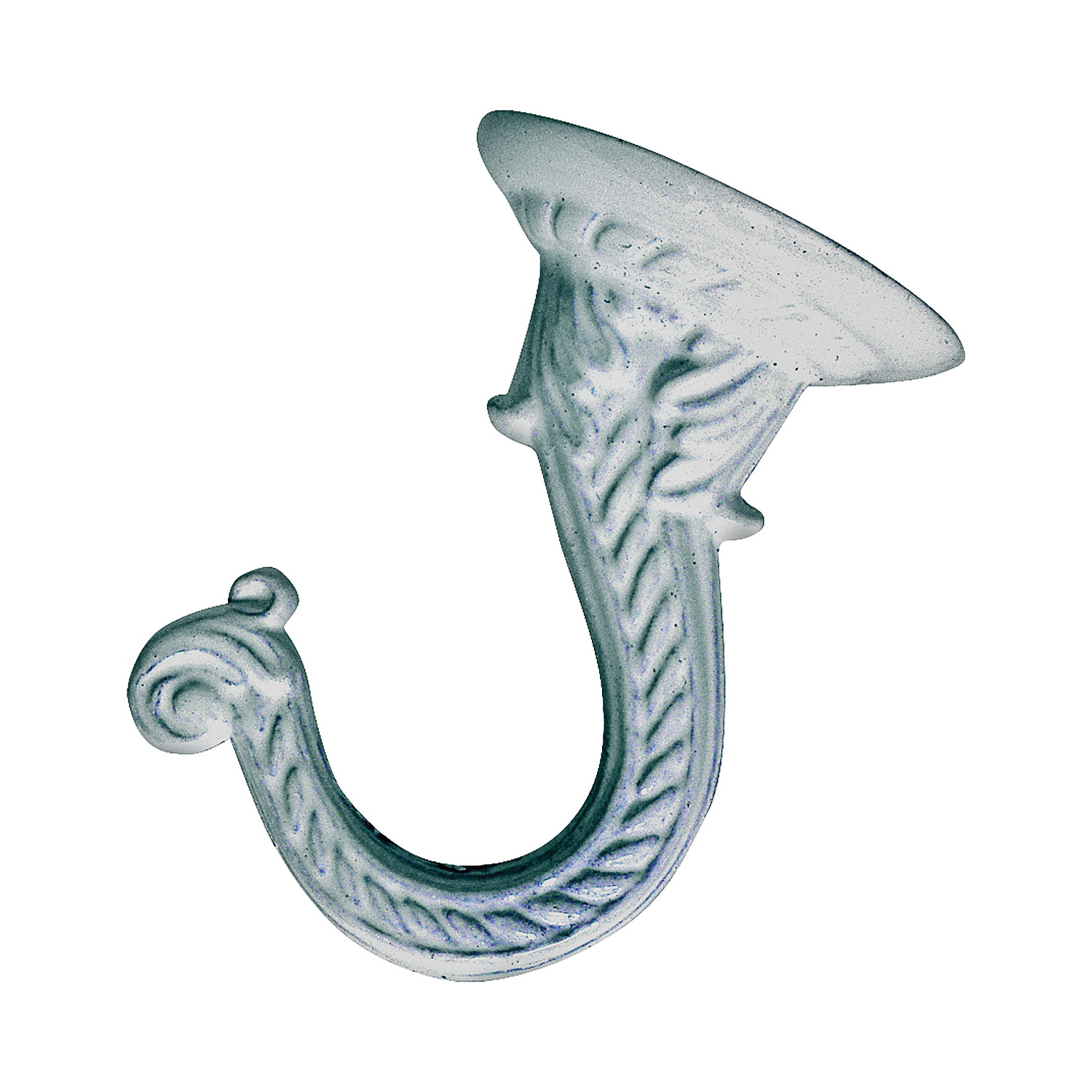 GB0093L Ceiling Hook, 2-3/16 in H, Zinc, White, White, Ceiling
