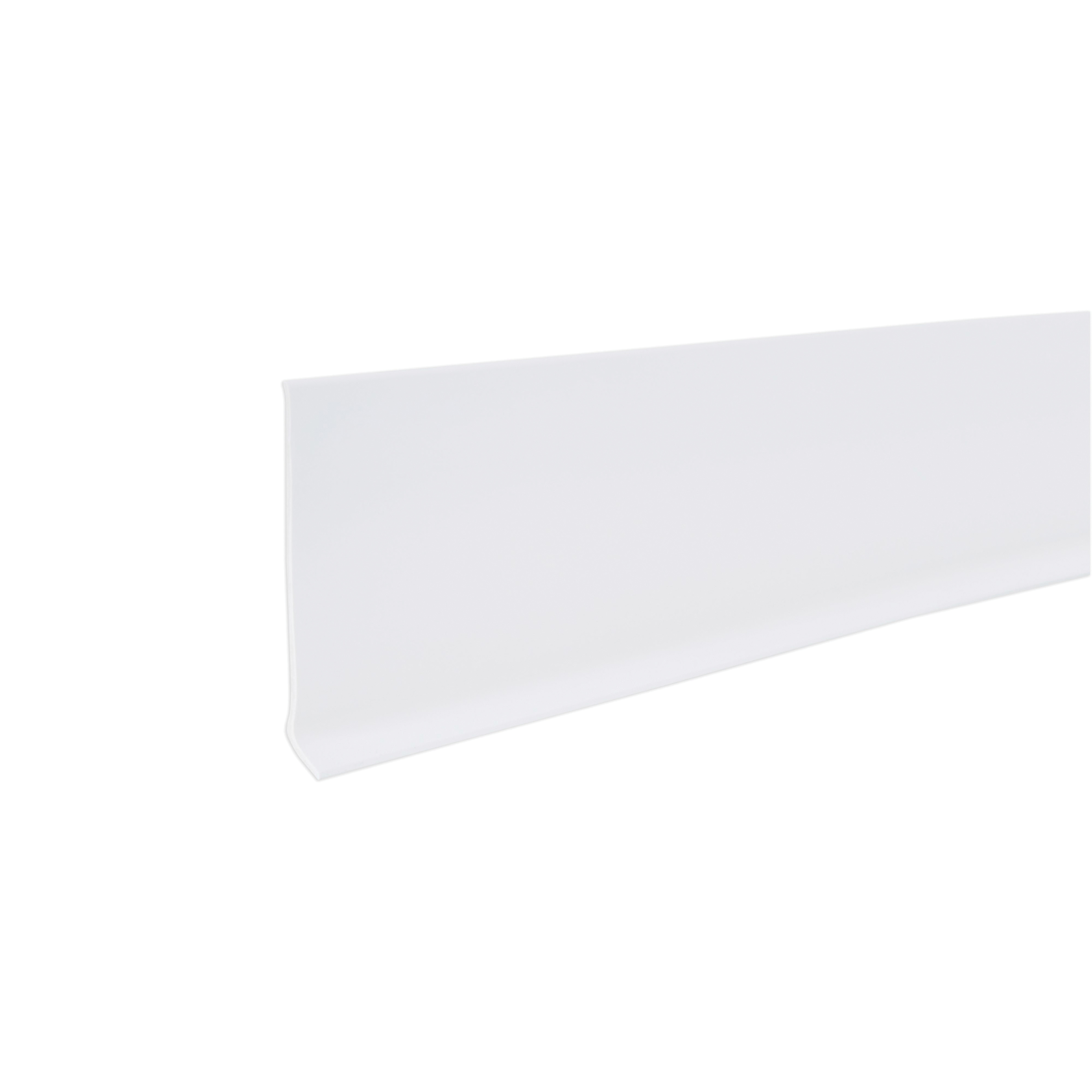 93203 Wall Base, 20 ft Length, 4 in Width, 0.8 in Thickness, Vinyl, White