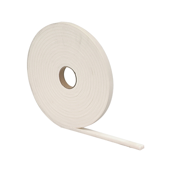 02733 Foam Tape, 3/8 in W, 17 ft L, 3/16 in Thick, PVC, White