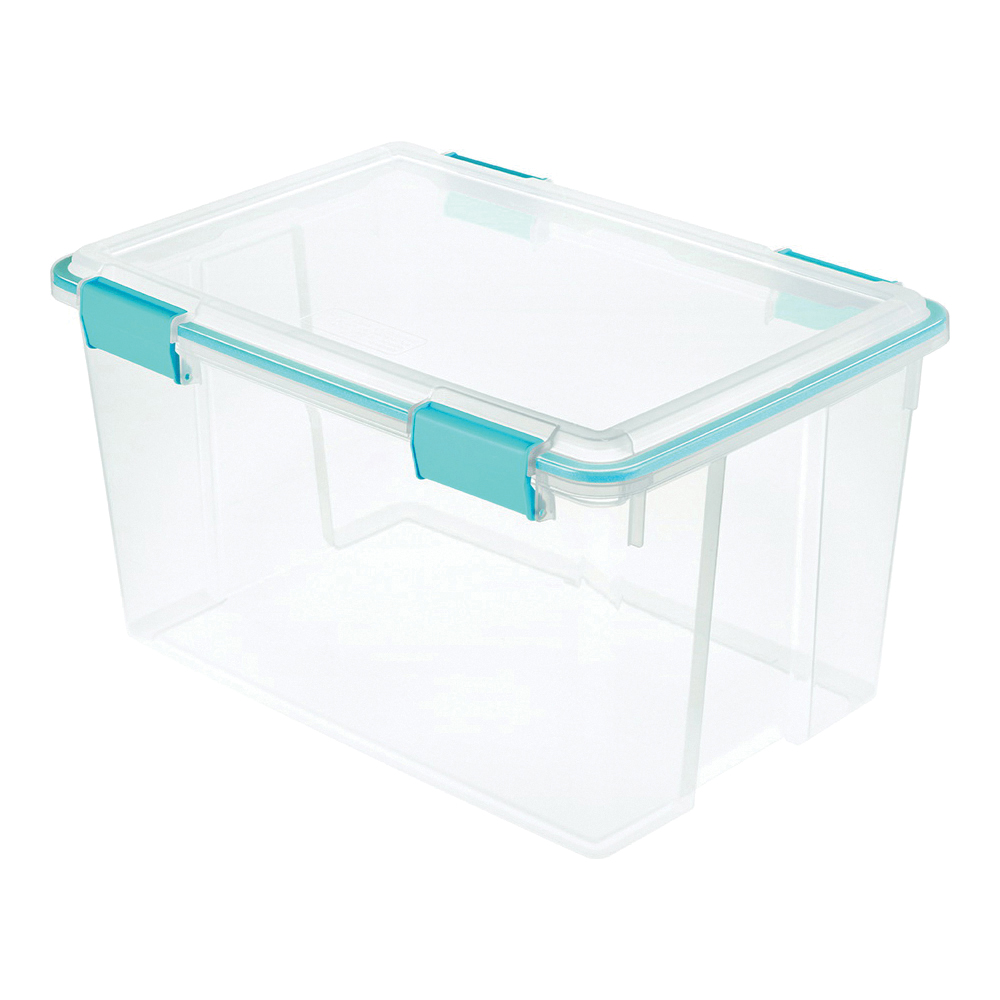 19344304 Gasket Box, Plastic, Blue Aquarium/Clear, 22-1/2 in L, 16 in W, 12-3/4 in H