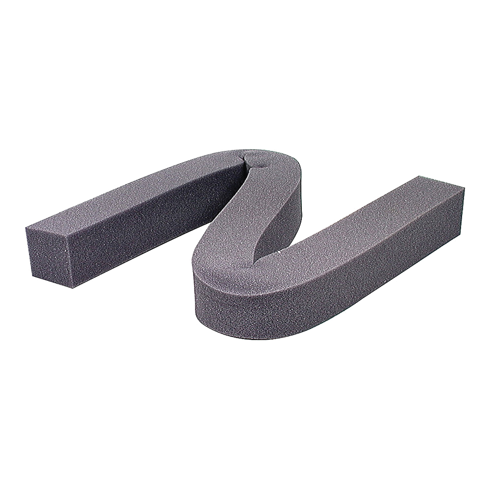 02535 Weatherstrip, 2-1/4 in W, 2-1/4 in Thick, 42 in L, Foam, Gray