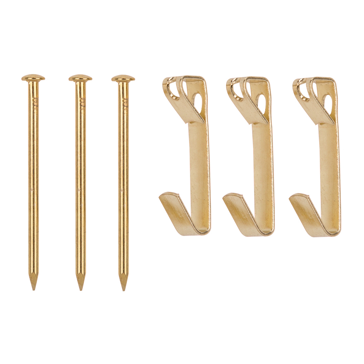 PH-122304-PS Picture Hanger, 50 lb, Steel, Polished Brass, Brass, Nail