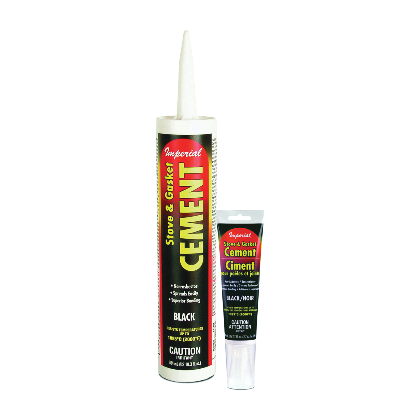 KK0076 Stove and Gasket Cement, Carbon/Kaolin Clay/Sodium Silicate, 10.3 oz Cartridge