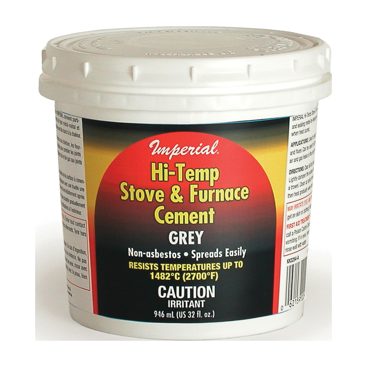 KK0284-A Stove and Furnace Cement, Carbon/Kaolin Clay/Sodium Silicate, 32 oz Tub