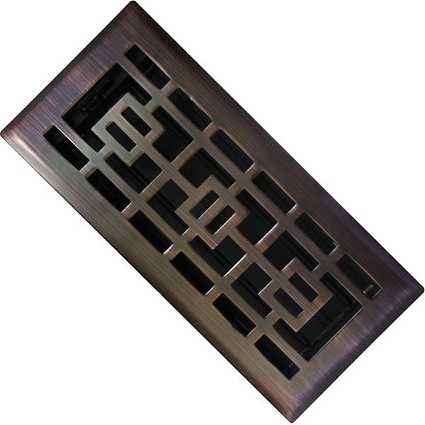 RG3283 Floor Register, 4 in L, 10 in W, Stamped Steel, Oil-Rubbed Bronze