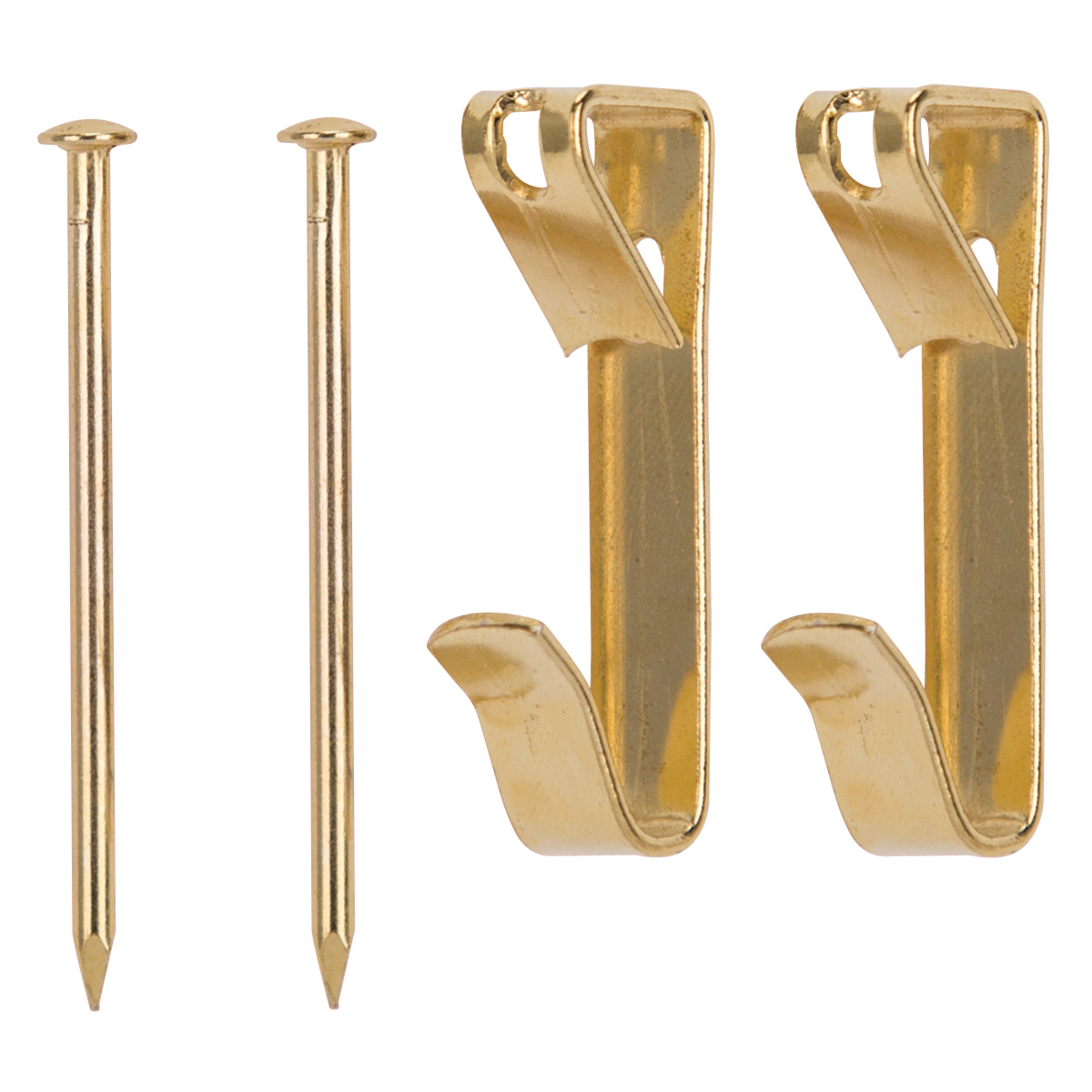 PH-122310-PS Picture Hanger, 100 lb, Steel, Polished Brass, Brass, Nail