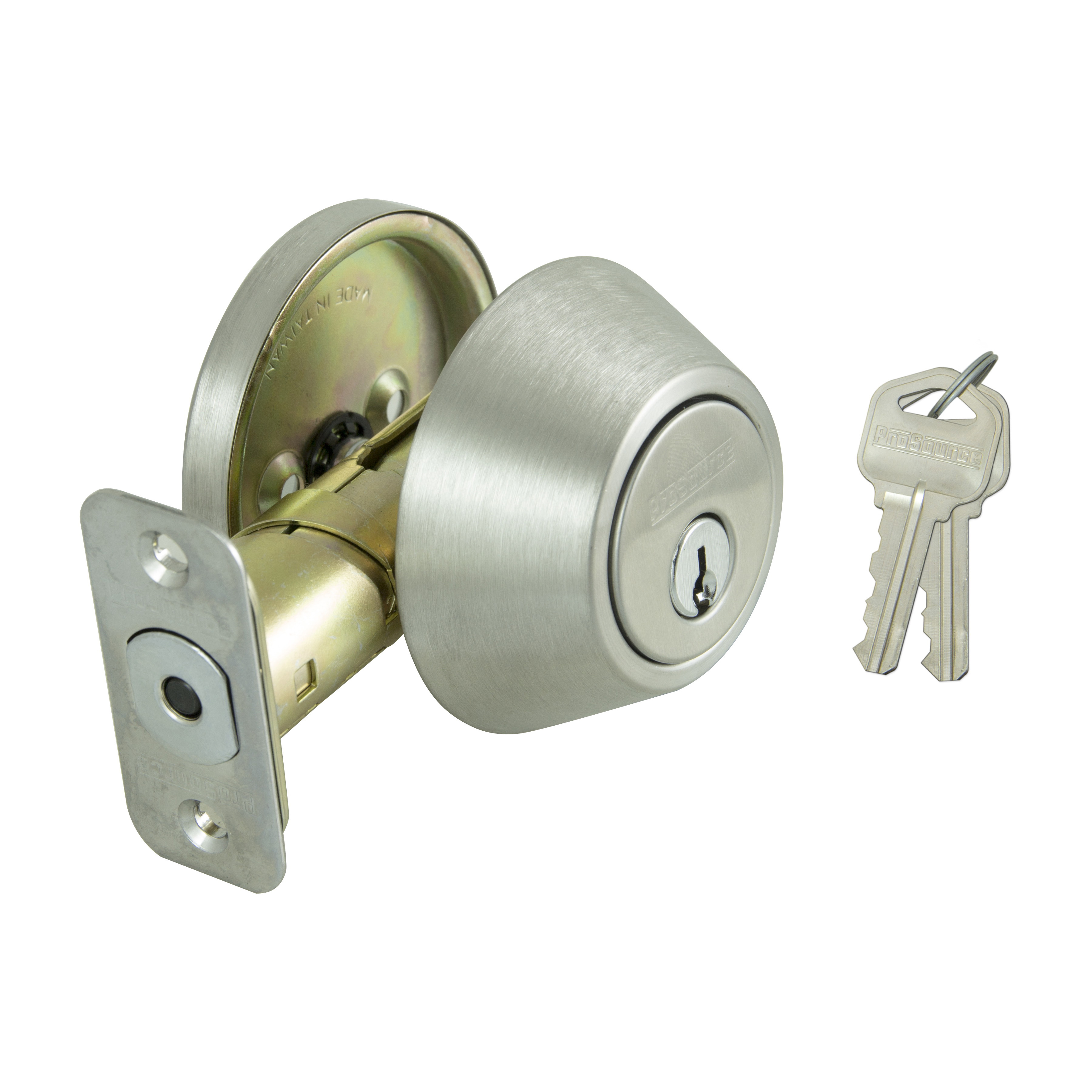 ProSource Signature Series D261-RU5B Deadbolt, 3 Grade, Stainless Steel, 2-3/8, 2-3/4 in Backset, KW1 Keyway - 1