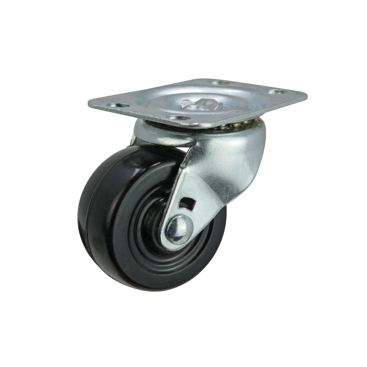 9477 Swivel Caster, 2 in Dia Wheel, 7/8 in W Wheel, Rubber Wheel, Black, 90 lb
