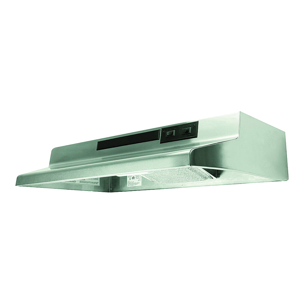 AV1308 Range Hood, 180 cfm, 2 Fan, 30 in W, 12 in D, 6 in H, Steel