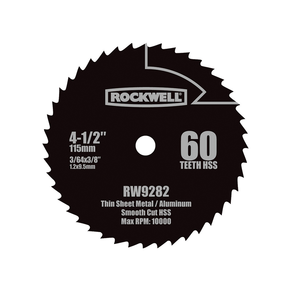 RW9282 Circular Saw Blade, Multi Material , 4-1/2 in Dia, 3/8 in Arbor, 60-Teeth, Carbide Cutting Edge