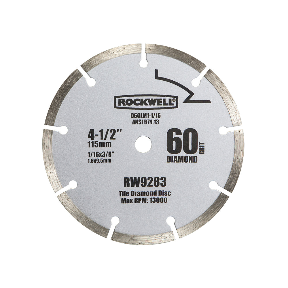 RW9283 Circular Saw Blade, Cement, 4-1/2 in Dia, 3/8 in Arbor, 60-Teeth, Polycrystalline Diamond Cutting Edge