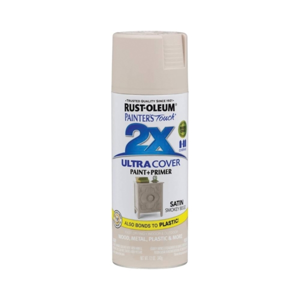 2X Ultra Cover 299883 Spray Paint, Satin, Smokey Beige, 12 oz, Can