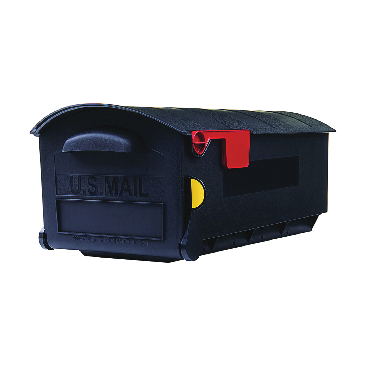 Patriot Series GMB515B01 Rural Mailbox, 1200 cu-in Capacity, Plastic, 12.4 in W, 21.3 in D, Black