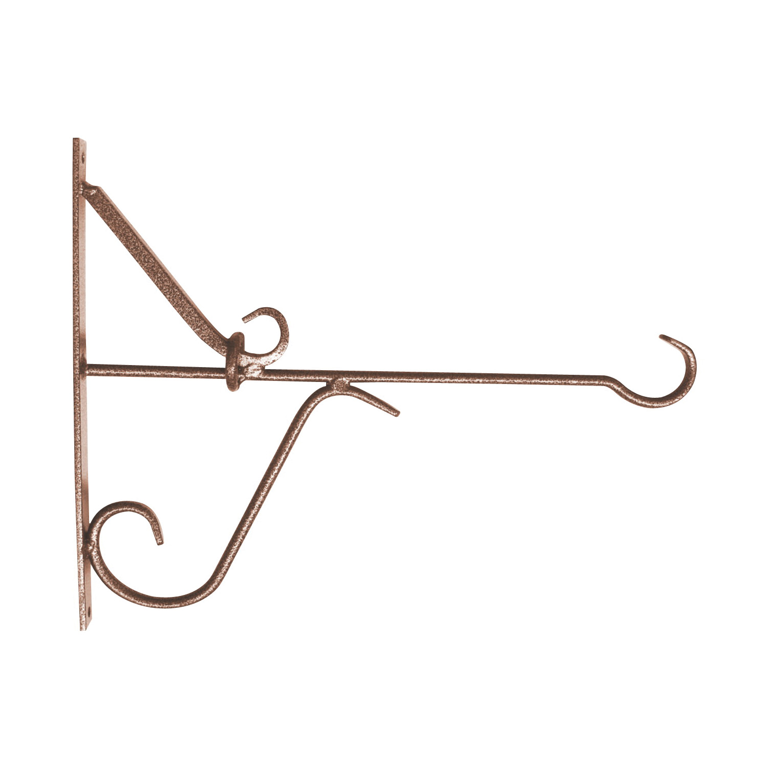 GB-3932 Hanging Plant Bracket, 12 in L, 11 in H, Steel, Hammer Tone Bronze/Matte, Wall