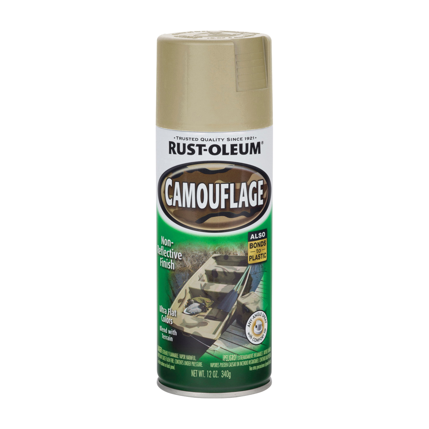263653 Camouflage Spray Paint, Ultra Flat, Sand, 12 oz, Can