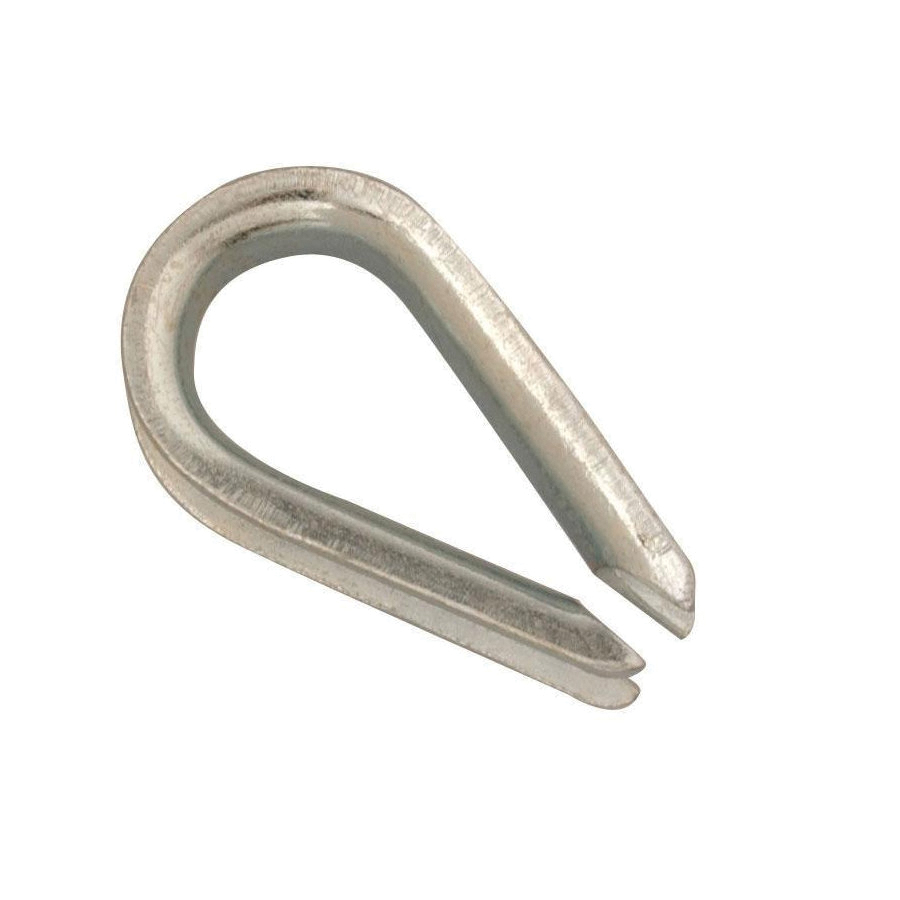 T7670629 Wire Rope Thimble, 1/4 in Dia Cable, Iron, Electro-Galvanized