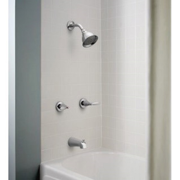 Moen Adler Series 82602/82402 Tub and Shower Faucet, Standard Showerhead, 1.75 gpm Showerhead, Diverter Tub Spout, Metal - 2
