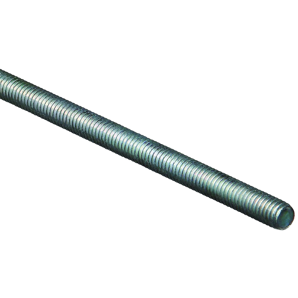 N179-507 Threaded Rod, 5/16-18 Thread, 36 in L, A Grade, Steel, Zinc, UNC Thread