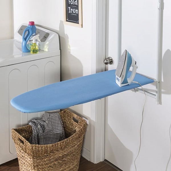 Honey-Can-Do BRD-01350 Ironing Board, 42 in L x 14 in W Board, Blue/White Board - 1