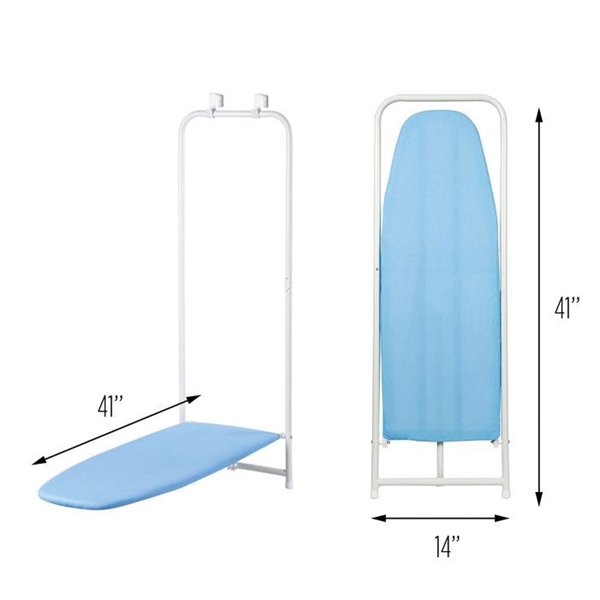 Honey-Can-Do BRD-01350 Ironing Board, 42 in L x 14 in W Board, Blue/White Board - 3