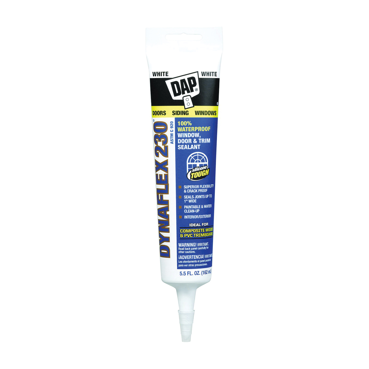Dap 18860 Premium Sealant, Clear, 1 day Curing, 40 to 100 deg F, 5.5 oz, Squeeze Tube