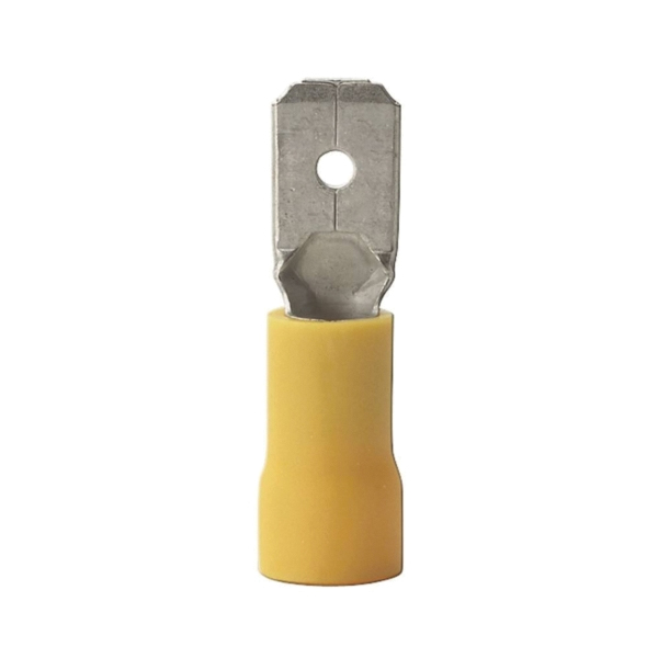 20-145M Disconnect Terminal, 600 V, 12 to 10 AWG Wire, 1/4 in Stud, Vinyl Insulation, Yellow
