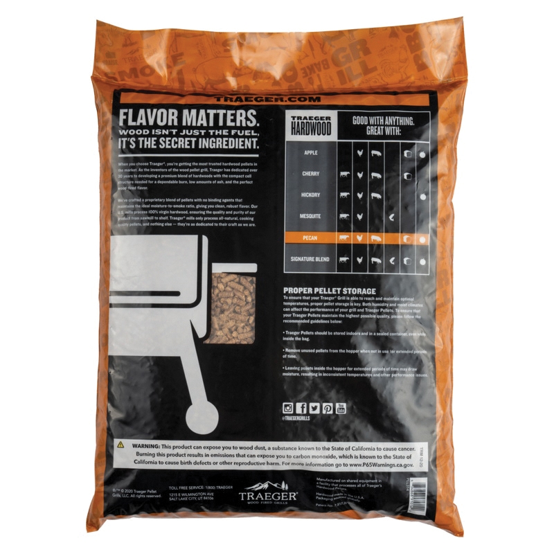 Traeger PEL314 Series Pellet, Pecan, Wood, 20 lb Bag